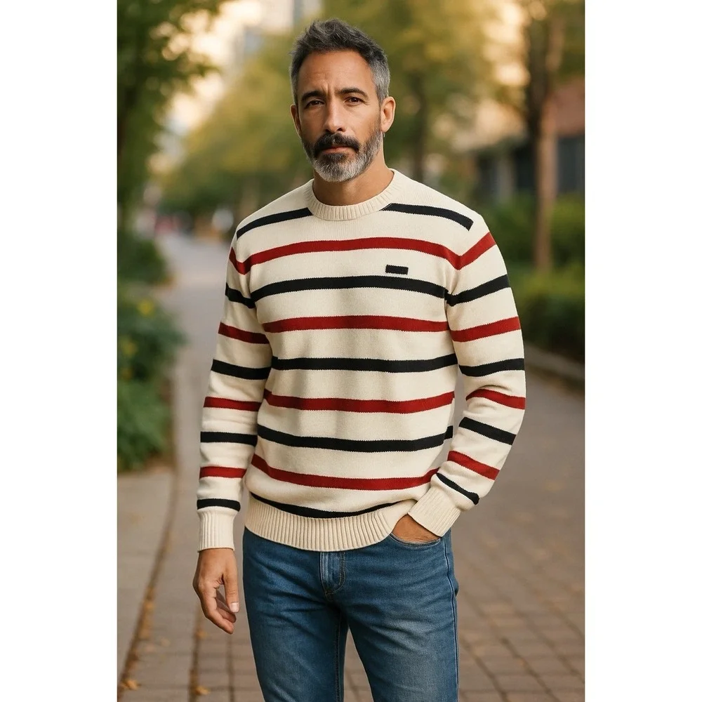 Southpole Striped Men's Size XL Knit Long Sleeve Pullover Sweater‎ NWT